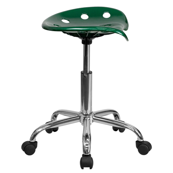 Green |#| Vibrant Green Tractor Seat and Chrome Stool - Drafting & Office Stools