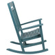 Teal |#| Outdoor Patio All-Weather Poly Resin Wood Rocking Chair in Teal