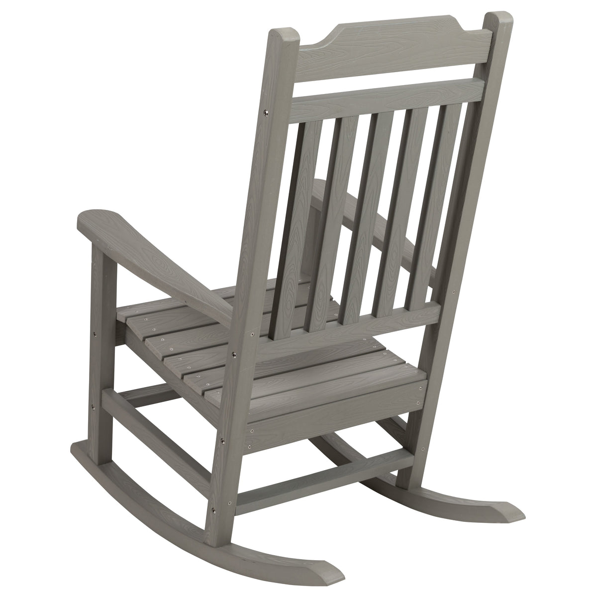 Gray |#| Outdoor Patio All-Weather Poly Resin Wood Rocking Chair in Gray