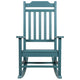 Teal |#| Outdoor Patio All-Weather Poly Resin Wood Rocking Chair in Teal