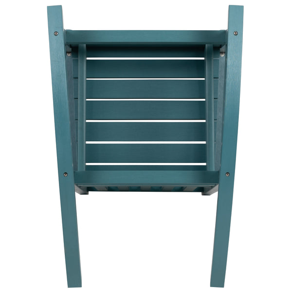 Teal |#| Outdoor Patio All-Weather Poly Resin Wood Rocking Chair in Teal