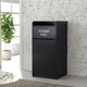 Black |#| Wood Tray Top Receptacle in Black - Commercial Grade Push Door Trash Can