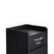 Black |#| Wood Tray Top Receptacle in Black - Commercial Grade Push Door Trash Can