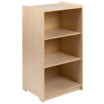 Wooden School Classroom Storage Cabinet/Bookshelf for Commercial or Home Use - Safe, Kid Friendly Design (Natural)