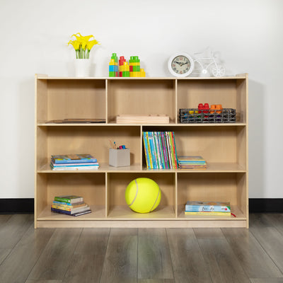 Wooden School Classroom Storage Cabinet/Cubby for Commercial or Home Use - Safe, Kid Friendly Design (Natural)