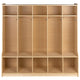 Wood 5 Section School Coat Locker with Bench, Cubbies and Storage Organizer Hook