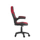 Red |#| Office Gaming Chair with Skater Wheels & Flip Up Arms - Red LeatherSoft