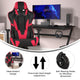 Red |#| Office Gaming Chair with Roller Wheels & Reclining Back - Red LeatherSoft