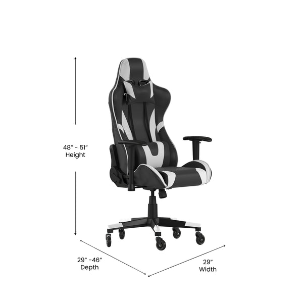 Black |#| Office Gaming Chair with Roller Wheels & Reclining Back - Black LeatherSoft