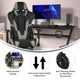 Gray |#| Gaming Chair with Roller Wheels, Reclining Arms, Footrest-Gray LeatherSoft