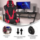 Red |#| Gaming Chair with Roller Wheels, Reclining Arms, Footrest-Red LeatherSoft