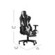 Black |#| Gaming Chair with Roller Wheels, Reclining Arms, Footrest-Black LeatherSoft