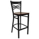 Mahogany Wood Seat/Black Metal Frame |#| Black inchXinch Back Metal Restaurant Barstool - Mahogany Wood Seat