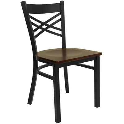 X" Back Metal Restaurant Chair - View 1