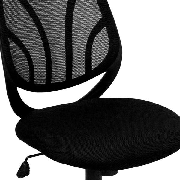 Y-GO Office Chair™ Mid-Back Black Mesh Swivel Task Office Chair