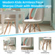 Off-White |#| Kids Armless Off-White Faux Shearling Chair with Beechwood Legs