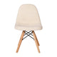 Off-White |#| Kids Armless Off-White Faux Shearling Chair with Beechwood Legs