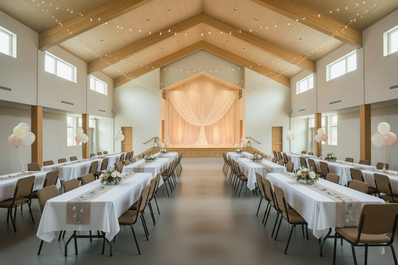 Church Reception with Correct Chairs and Decor