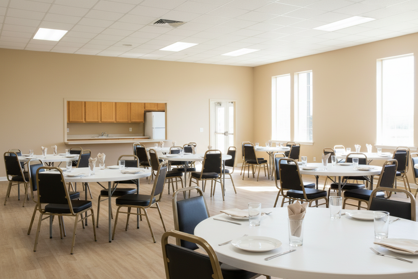HERCULES Banquet Chairs & Round Tables Church Fellowship Dining Hall