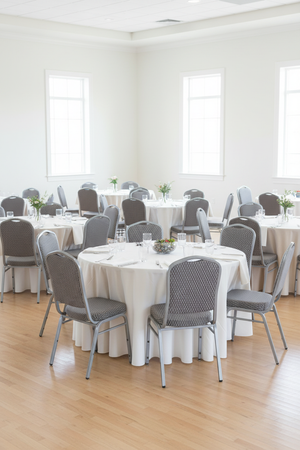 HERCULES Crown Back banquet chairs in fellowship hall