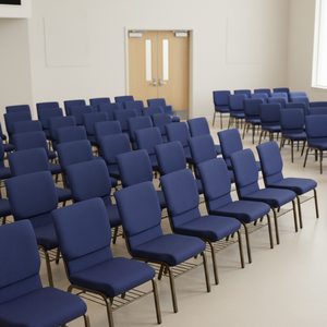 HERCULES navy blue patterned chairs from stage view