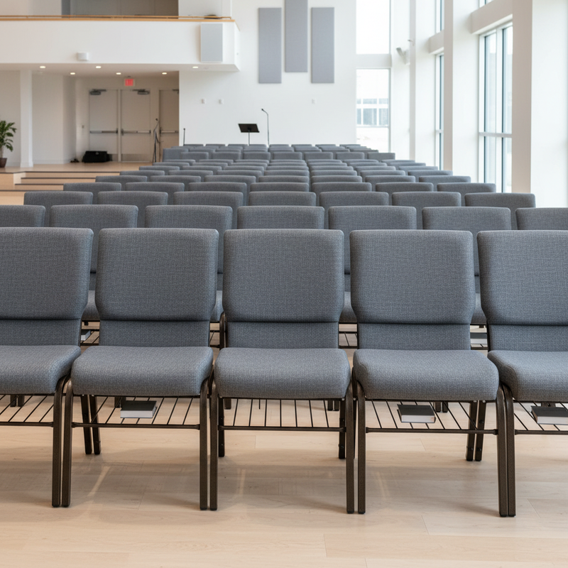 HERCULES Series Church Chair with Book Rack - Worship Center