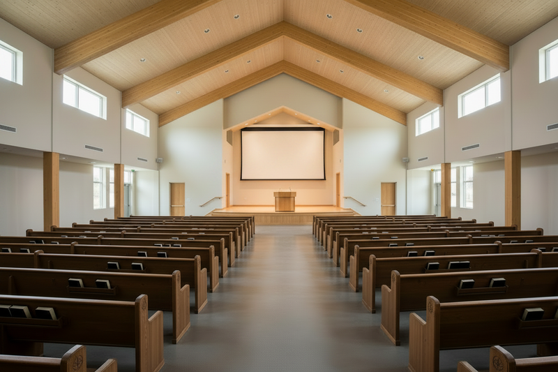 Modern Church Before - Podium and Screen