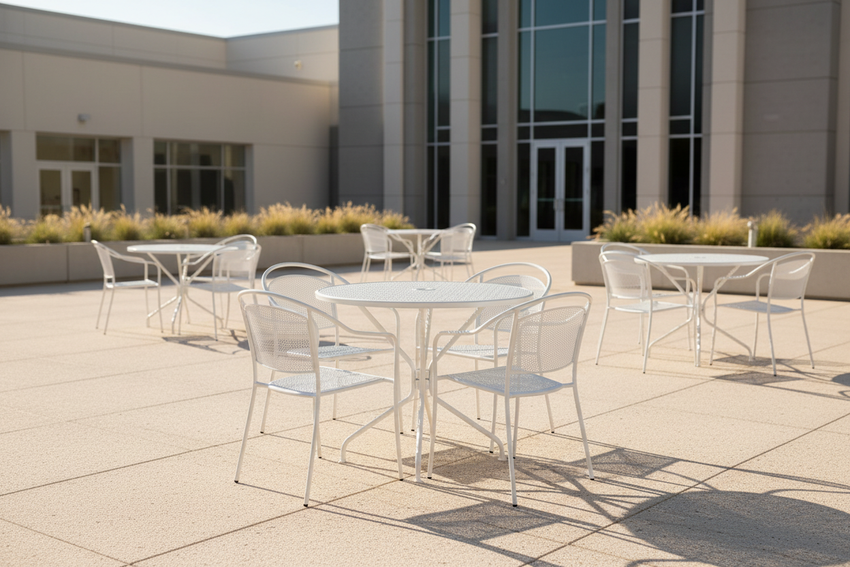 Oia Steel Patio Table Set - Mega Church Outdoor Patio