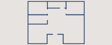 Simple floor plan diagram with labeled rooms